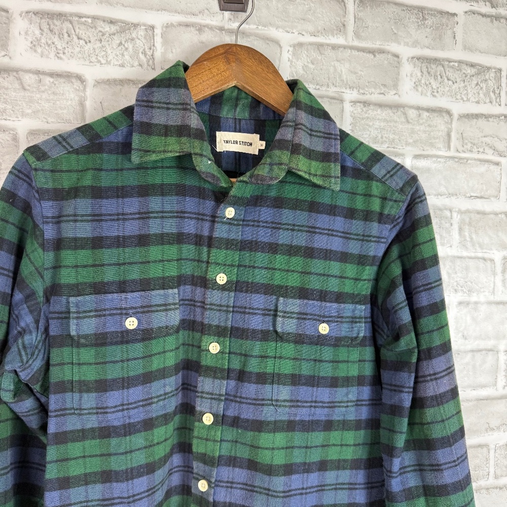 Taylor Stitch The Tartan Plaid Double Pocket Button up Flannel Shirt Men 36 / XS